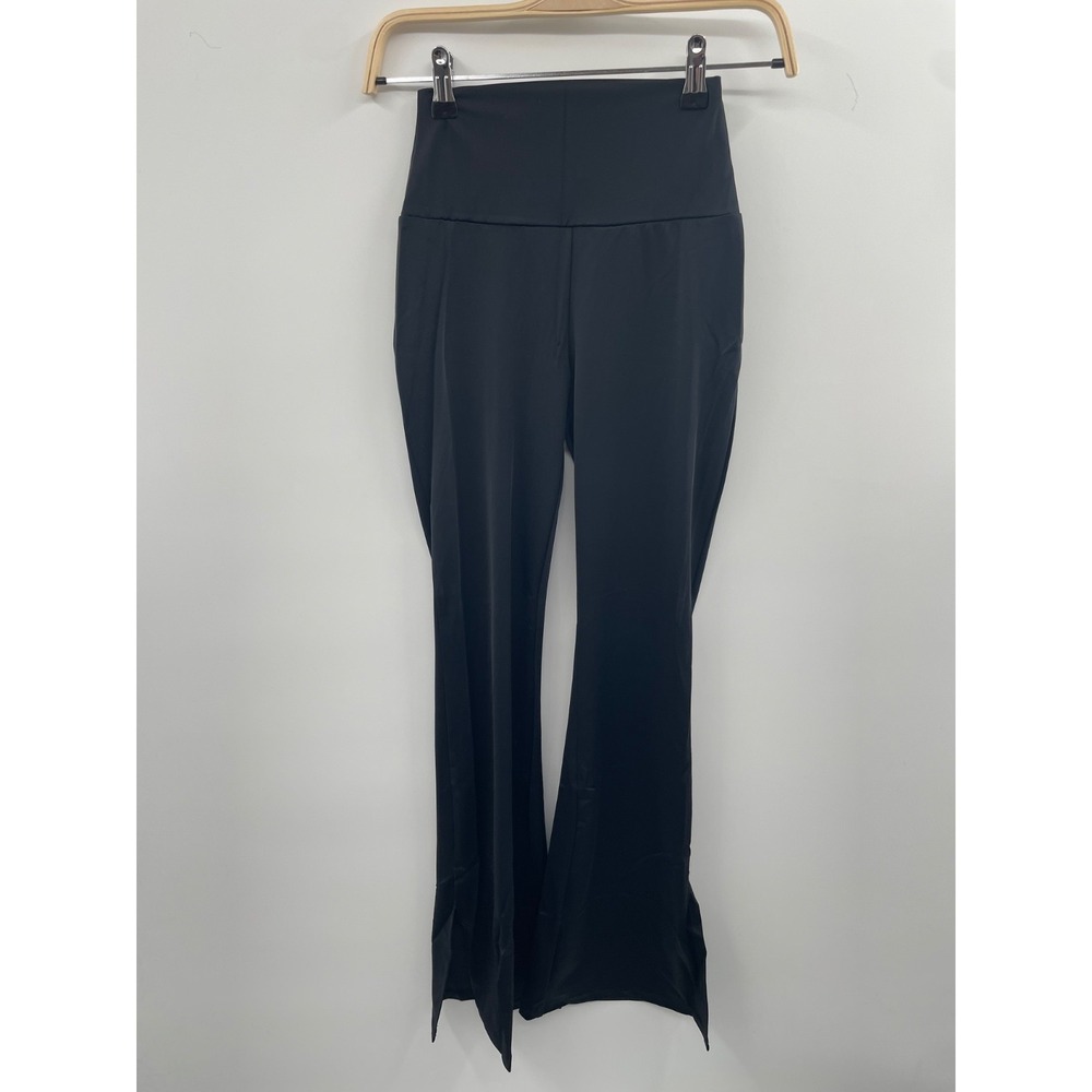 NWT Balera Side-Split Flare Leggings‎ Women's Small 4-6 Black Pull-On Stretch